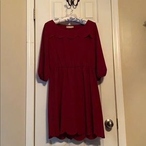 Burgundy pixi and ivy dress.